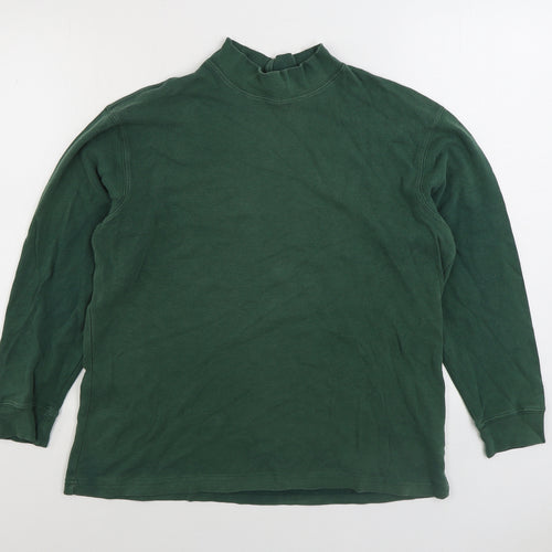 Basics Edition Mens Green Cotton Pullover Sweatshirt Size M