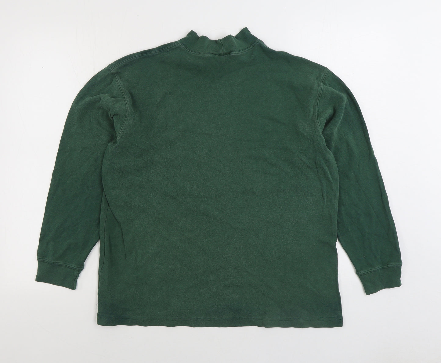 Basics Edition Mens Green Cotton Pullover Sweatshirt Size M