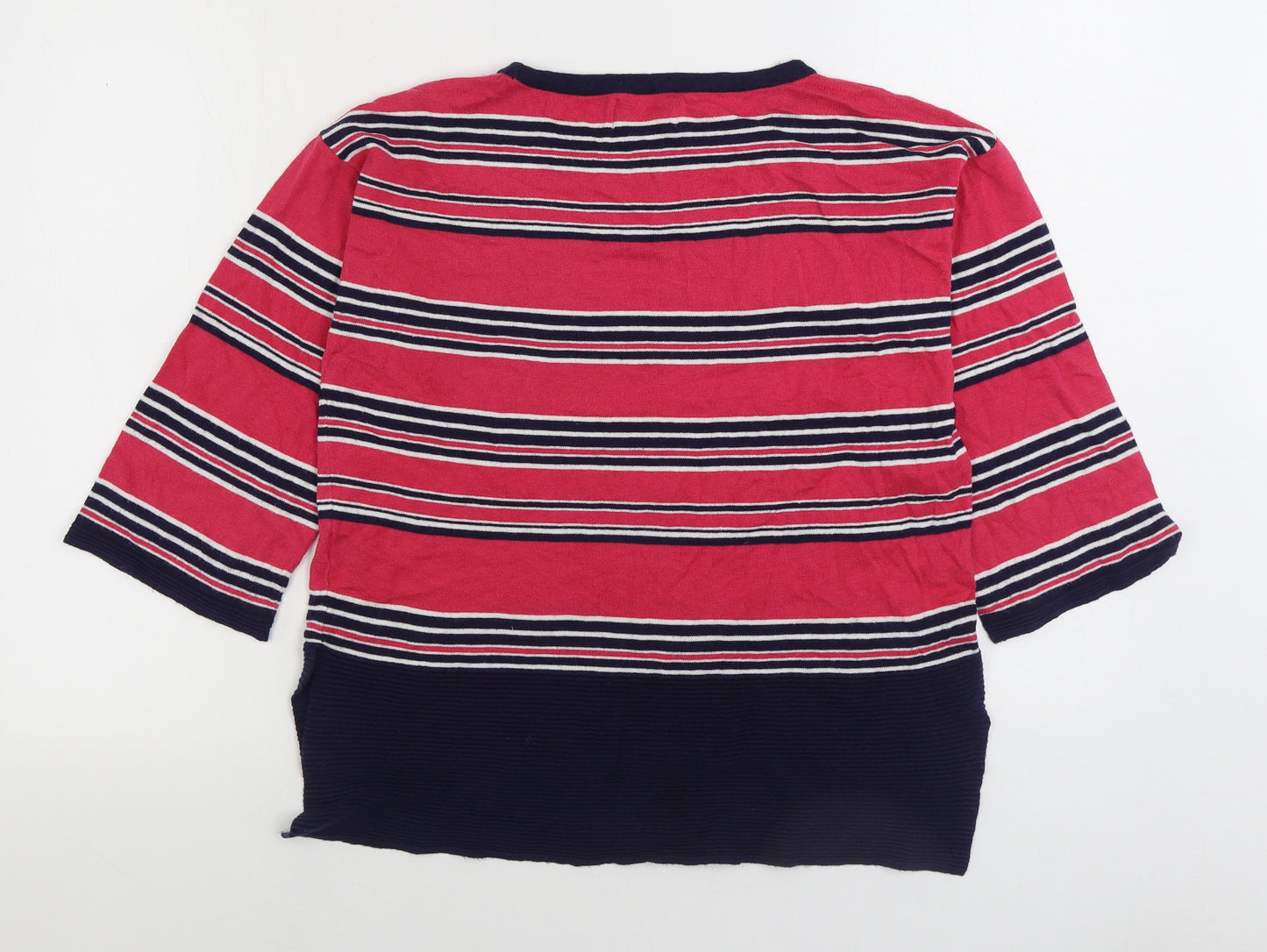 NEXT Womens Multicoloured Round Neck Striped Cotton Pullover Jumper Size 6