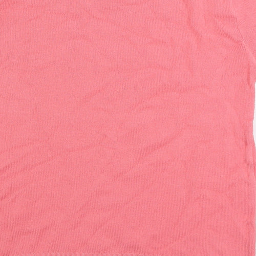 Pure and Natural Womens Pink Round Neck Acrylic Pullover Jumper Size S