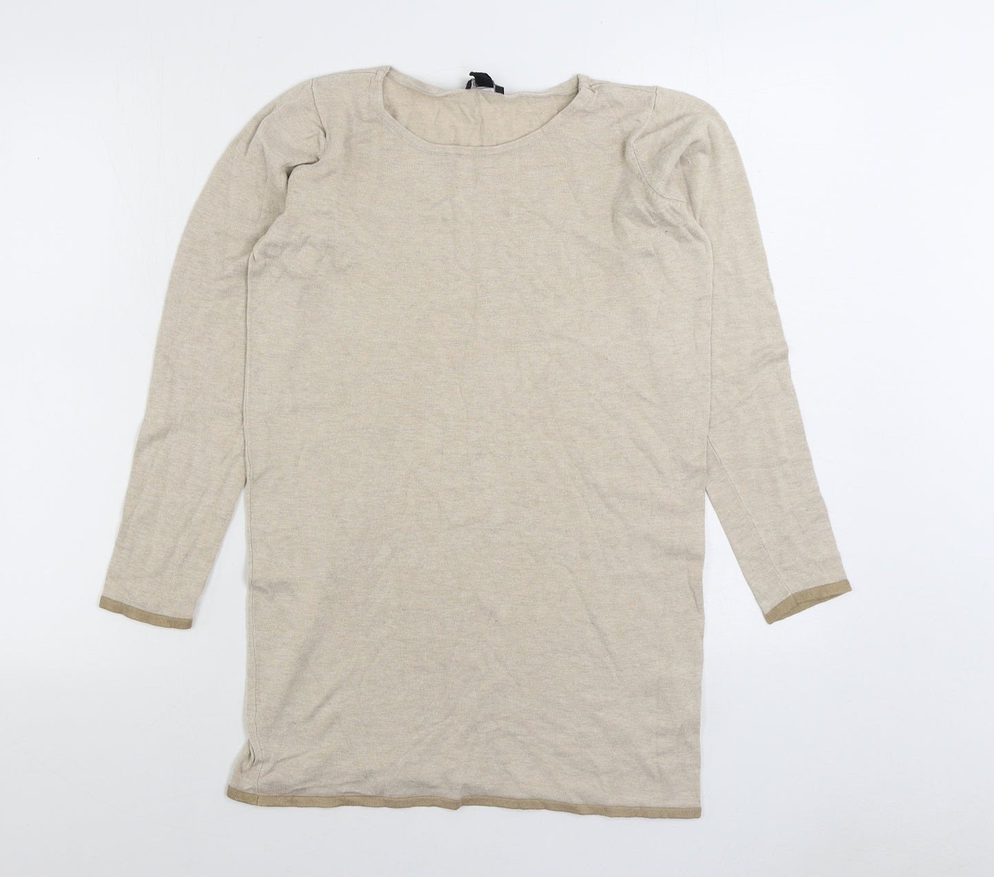 ESMARA Womens Beige Boat Neck Viscose Pullover Jumper Size S