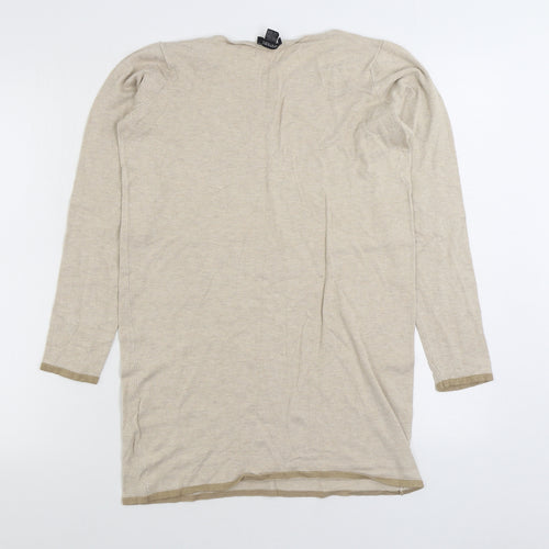 ESMARA Womens Beige Boat Neck Viscose Pullover Jumper Size S