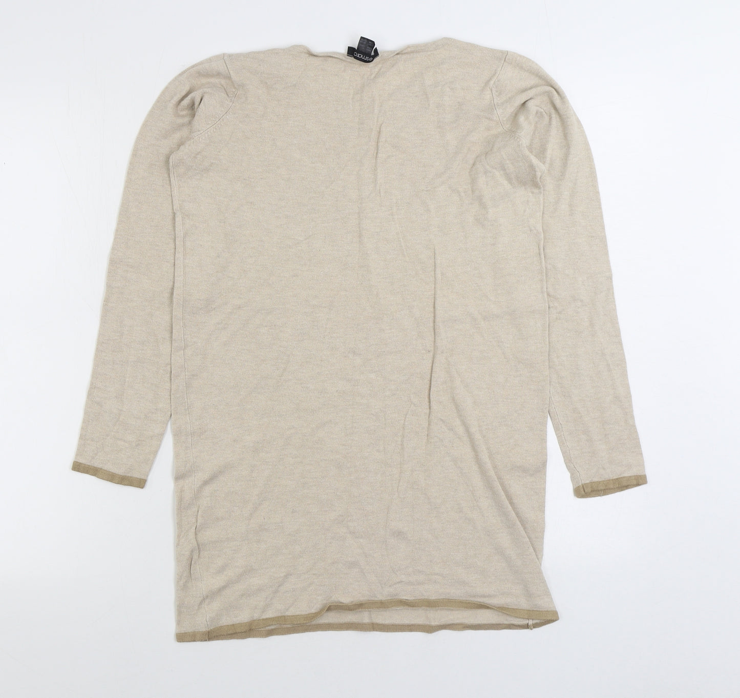 ESMARA Womens Beige Boat Neck Viscose Pullover Jumper Size S