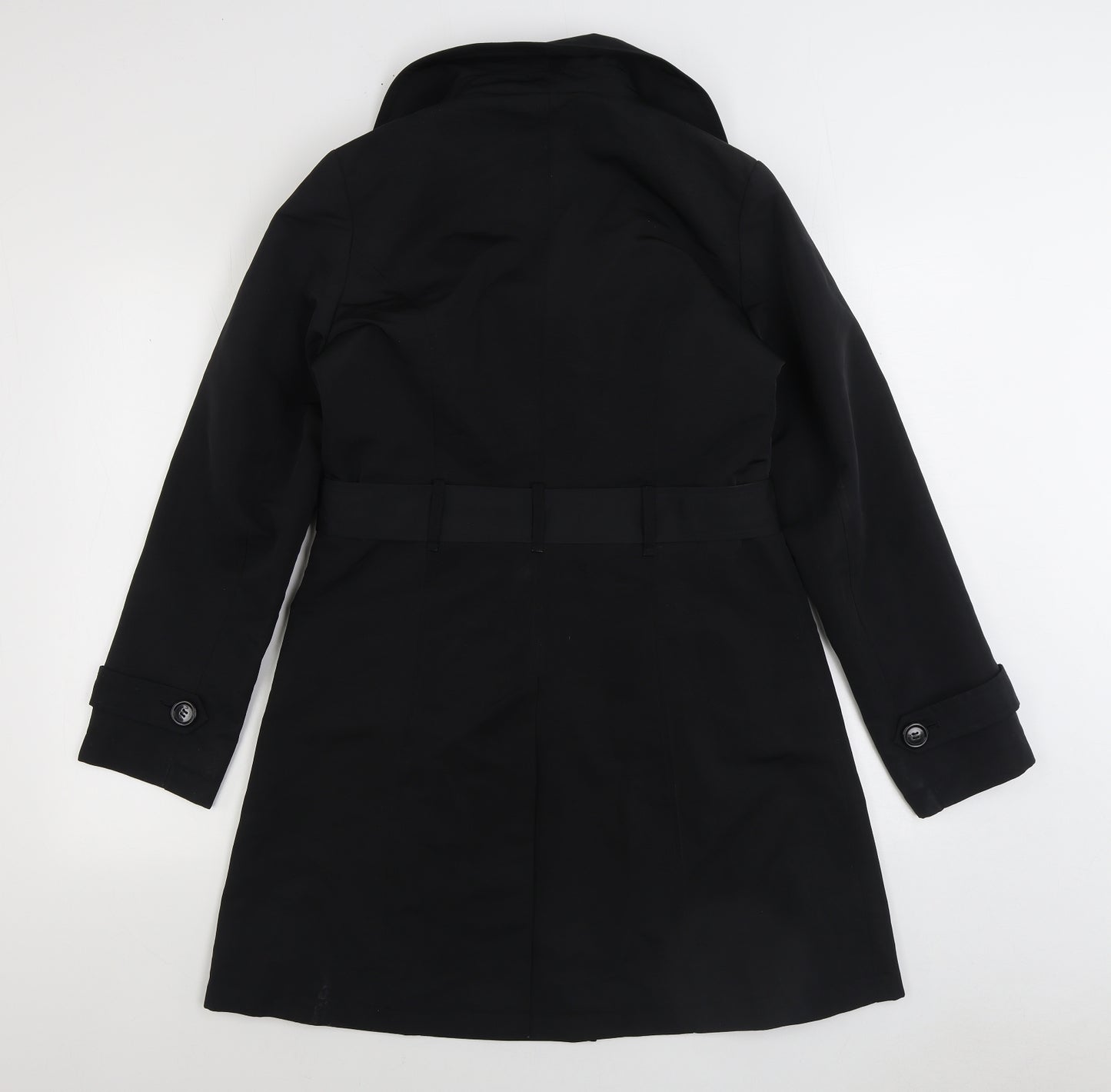 Marks and Spencer Womens Black Trench Coat Coat Size 10 Button