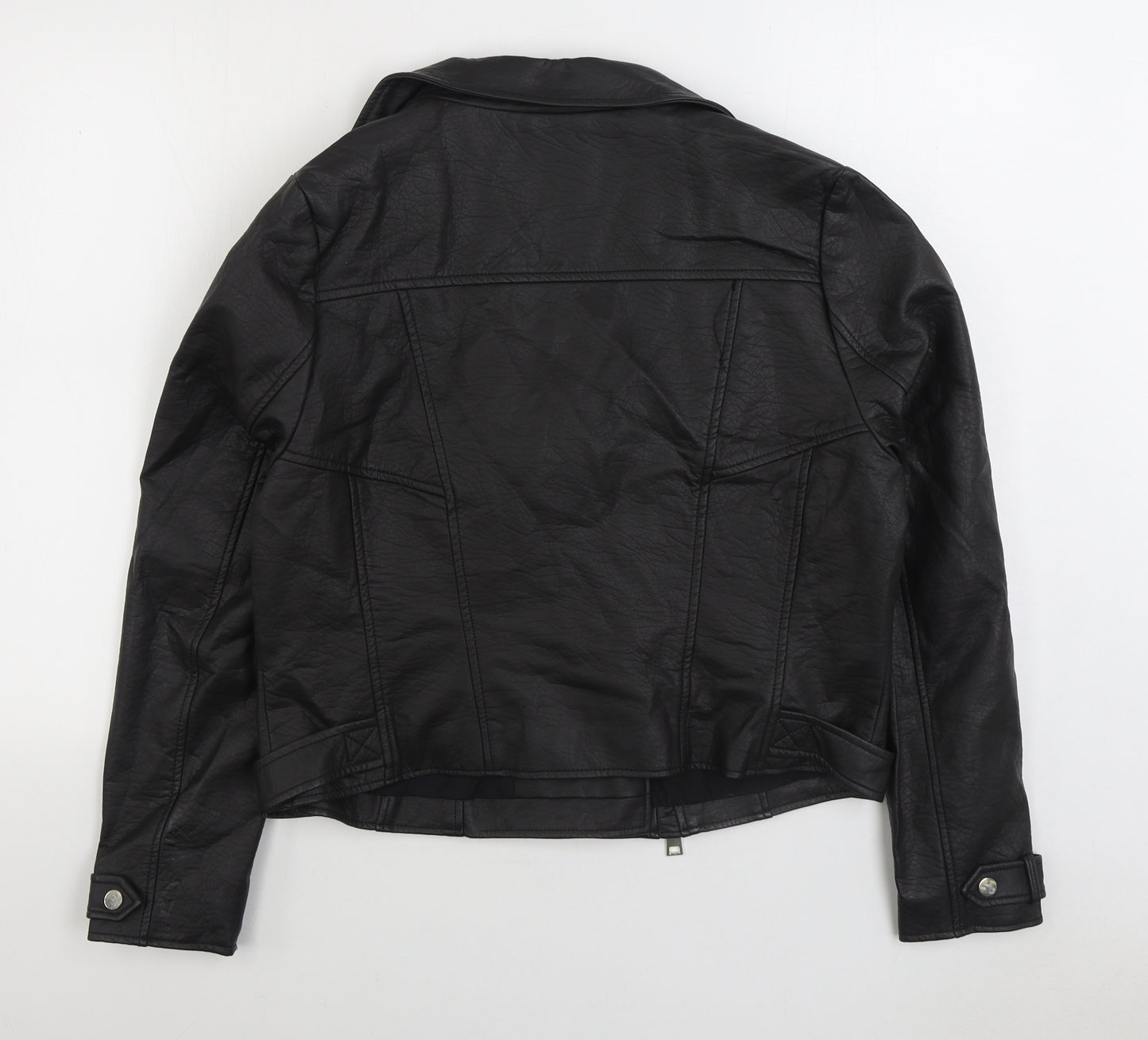 River Island Womens Black Biker Jacket Size 18 Zip