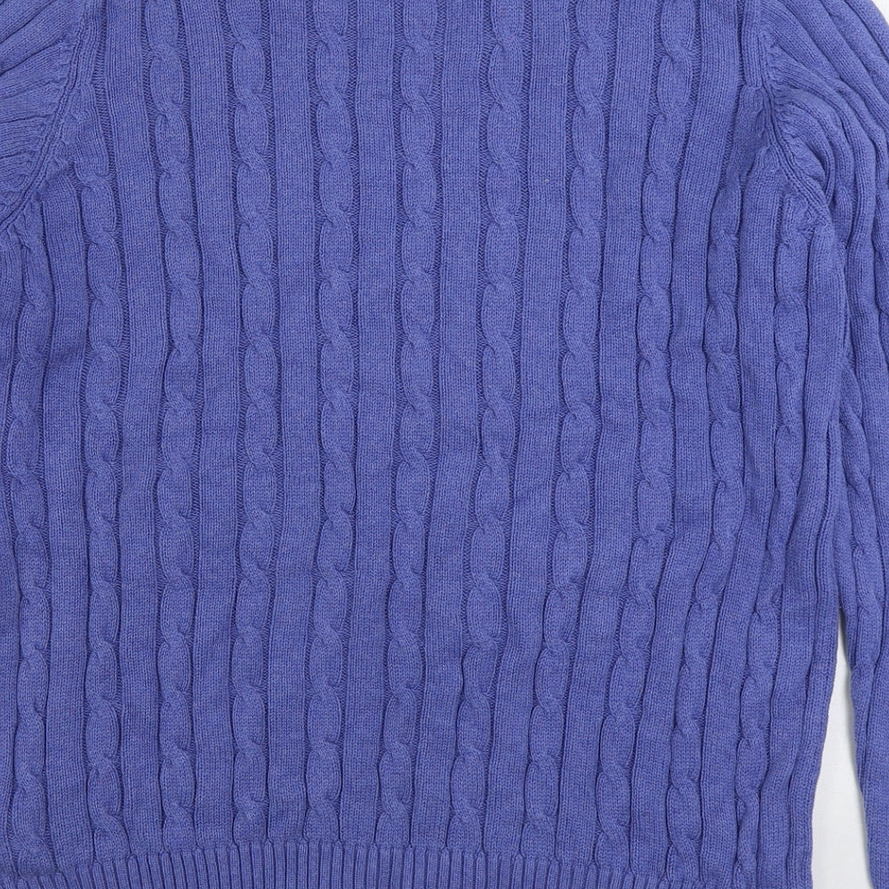 Blue Harbour Mens Blue Round Neck Cotton Pullover Jumper Size L