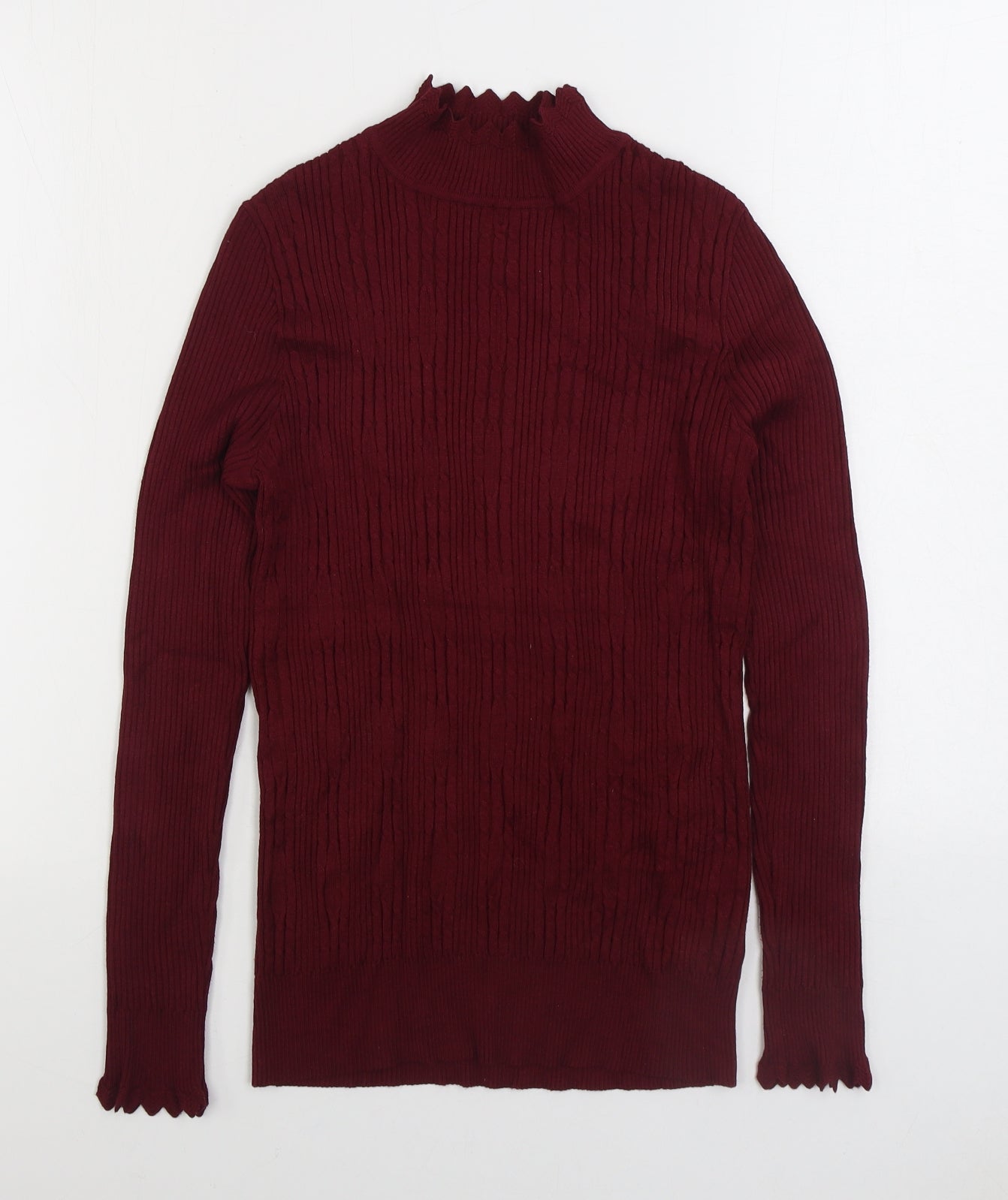 Papaya Womens Red High Neck Viscose Pullover Jumper Size 16