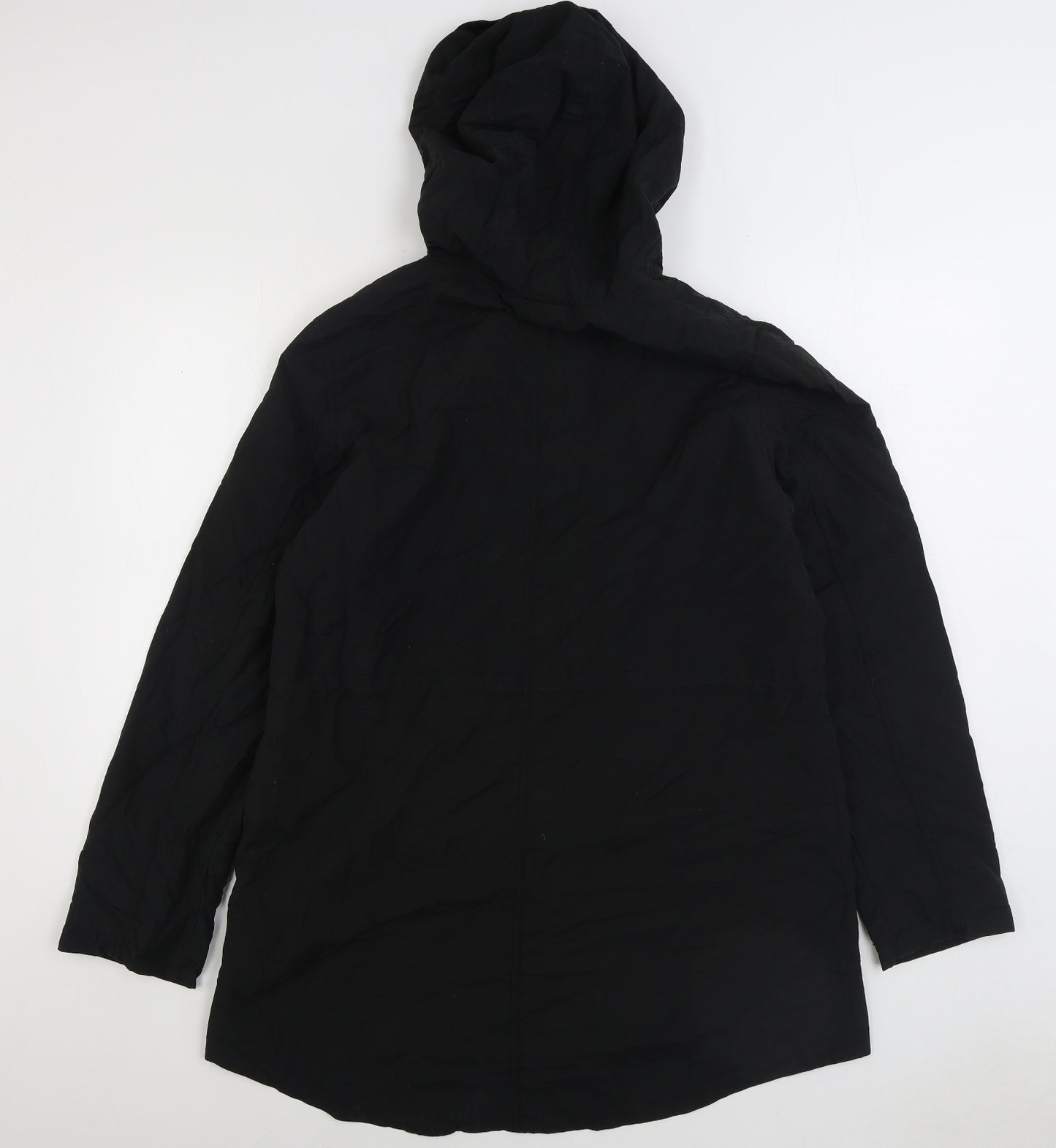 George Womens Black Parka Jacket Size 16 Zip