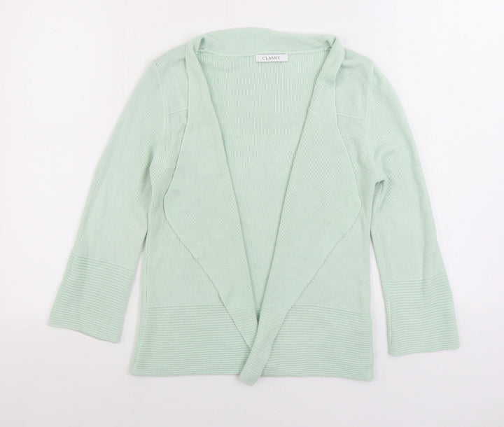 Marks and Spencer Womens Green V-Neck Acrylic Cardigan Jumper Size 8