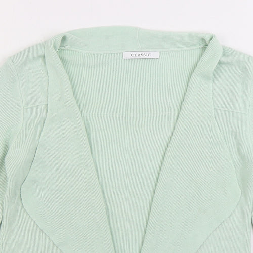 Marks and Spencer Womens Green V-Neck Acrylic Cardigan Jumper Size 8