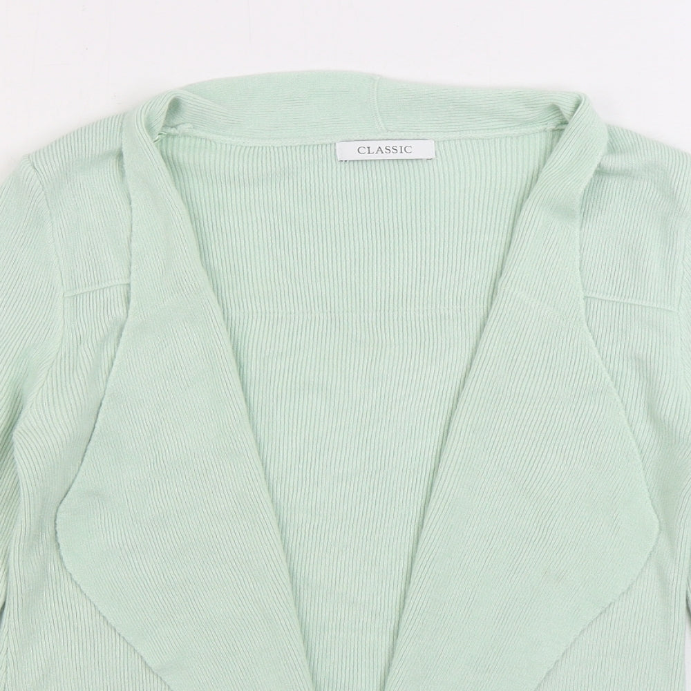 Marks and Spencer Womens Green V-Neck Acrylic Cardigan Jumper Size 8