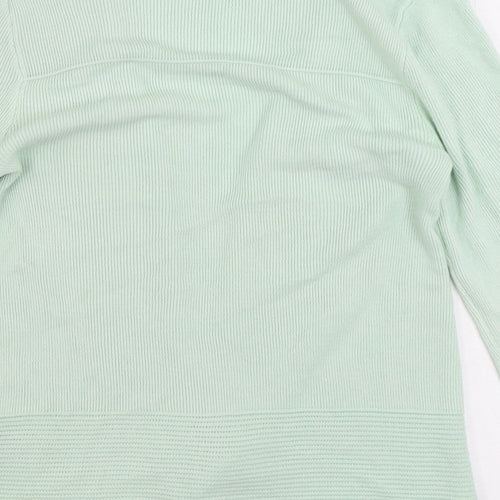 Marks and Spencer Womens Green V-Neck Acrylic Cardigan Jumper Size 8