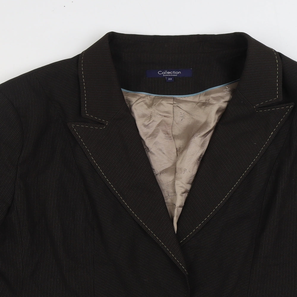 Debenhams Womens Brown Jacket Blazer Size 22 Button