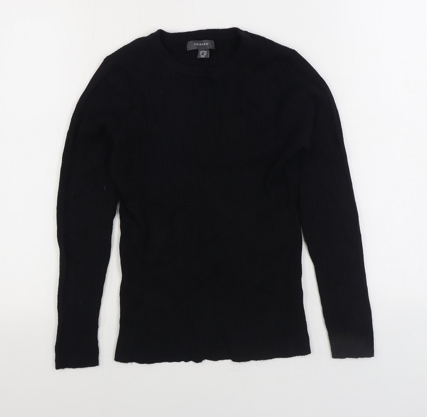 Primark Womens Black Round Neck Viscose Pullover Jumper Size L