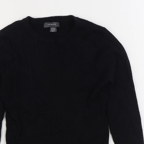 Primark Womens Black Round Neck Viscose Pullover Jumper Size L