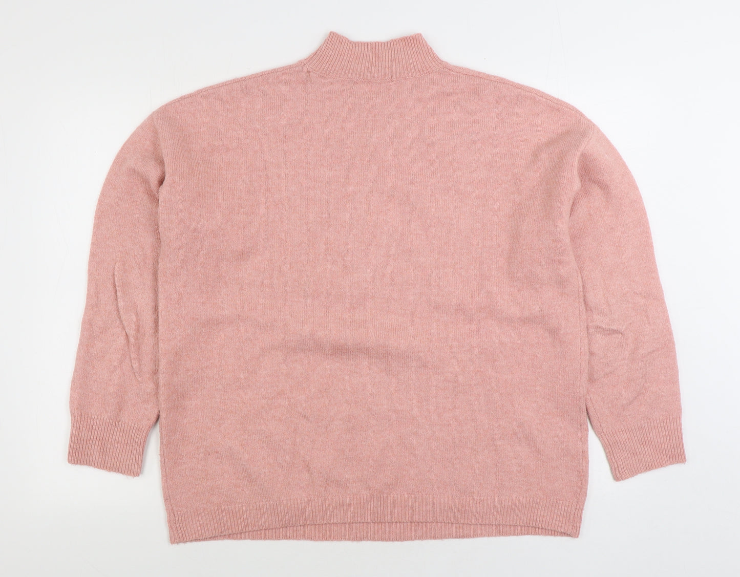TU Womens Pink High Neck Acrylic Pullover Jumper Size 16