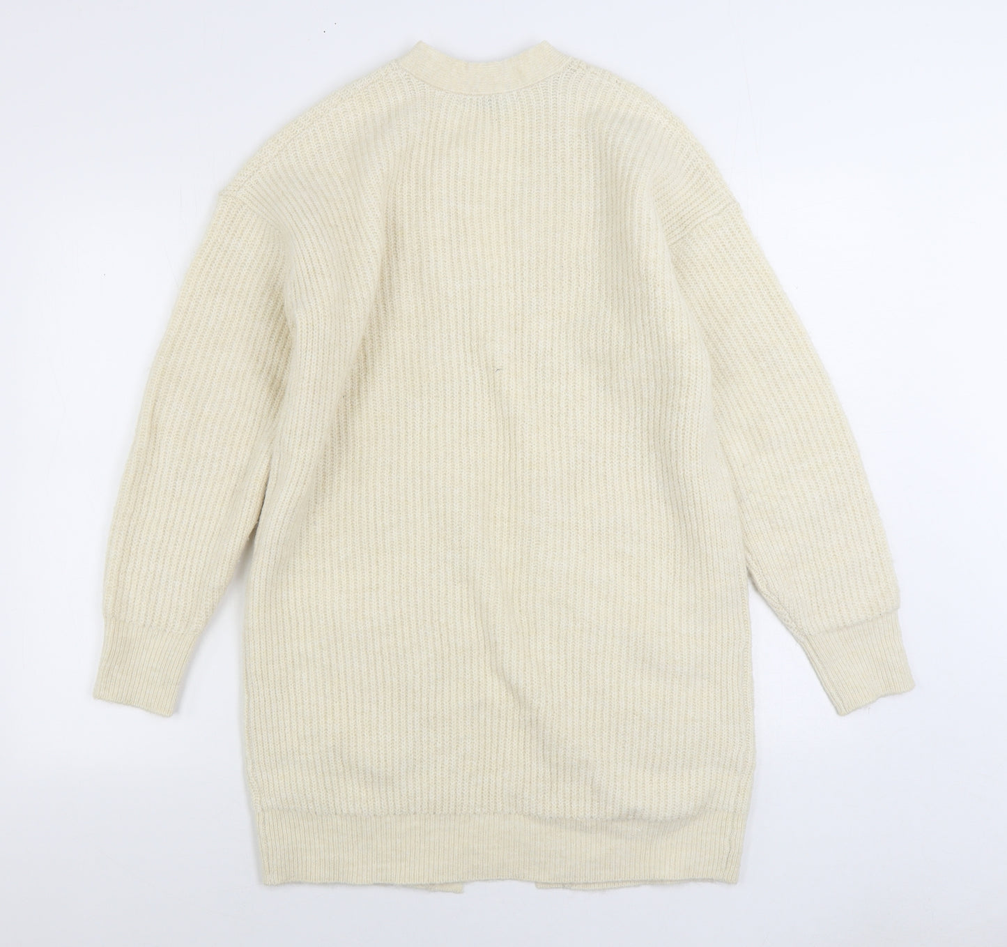 George Womens Ivory V-Neck Polyester Cardigan Jumper Size M