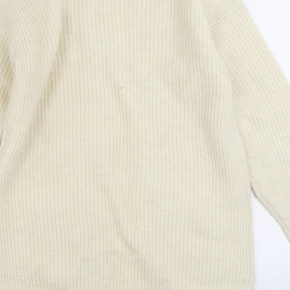 George Womens Ivory V-Neck Polyester Cardigan Jumper Size M