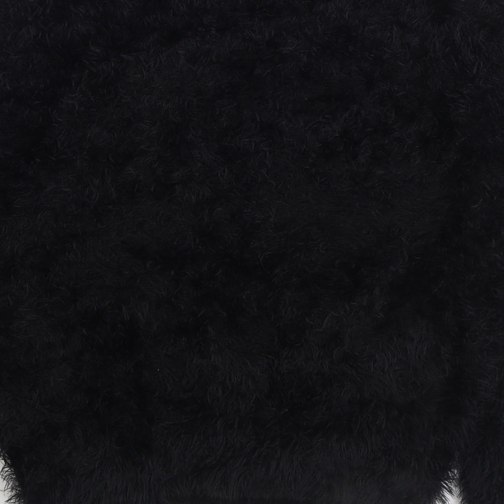 Topshop Womens Black Round Neck Nylon Pullover Jumper Size 8