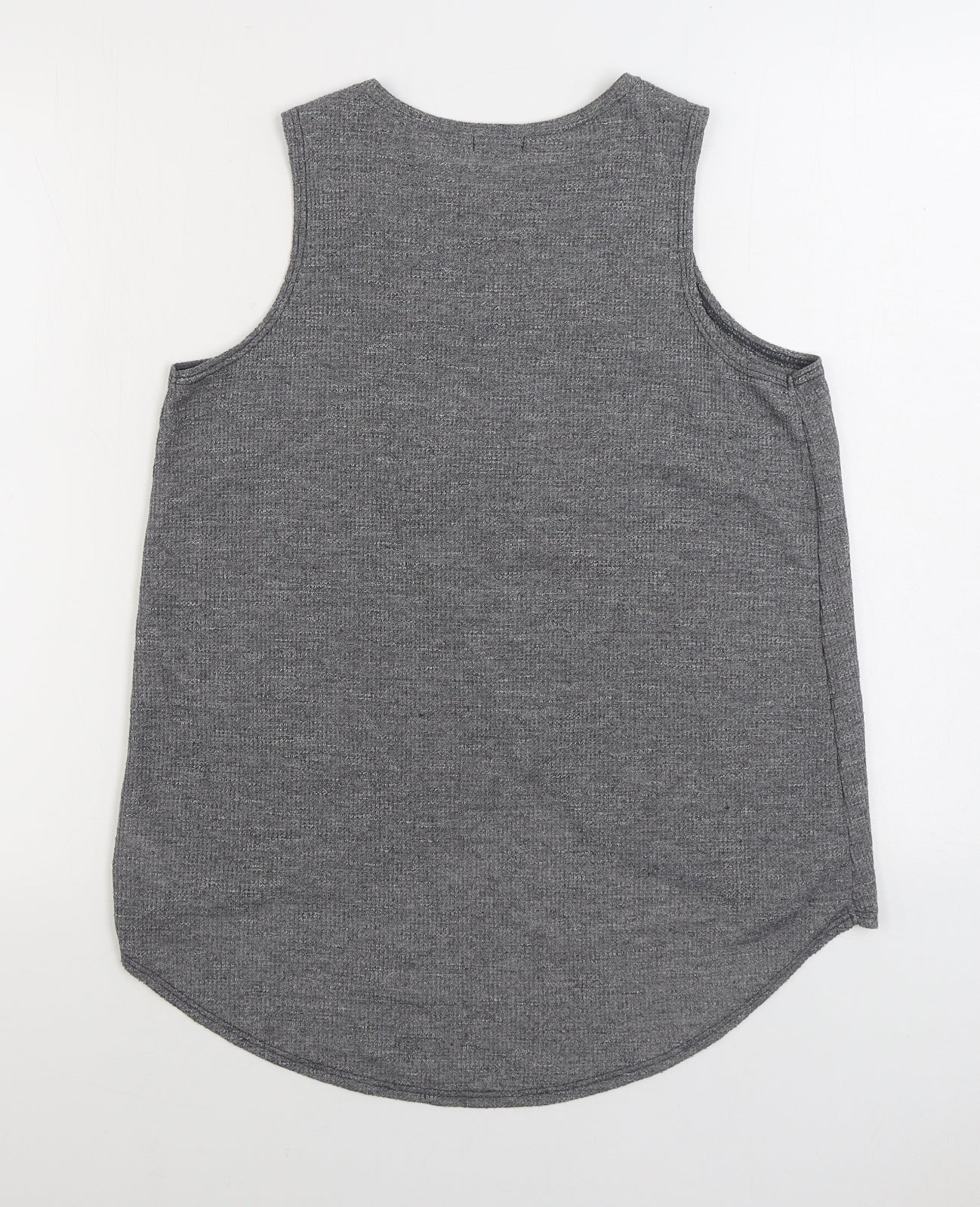 River Island Womens Grey Polyester Basic Tank Size 8 Round Neck