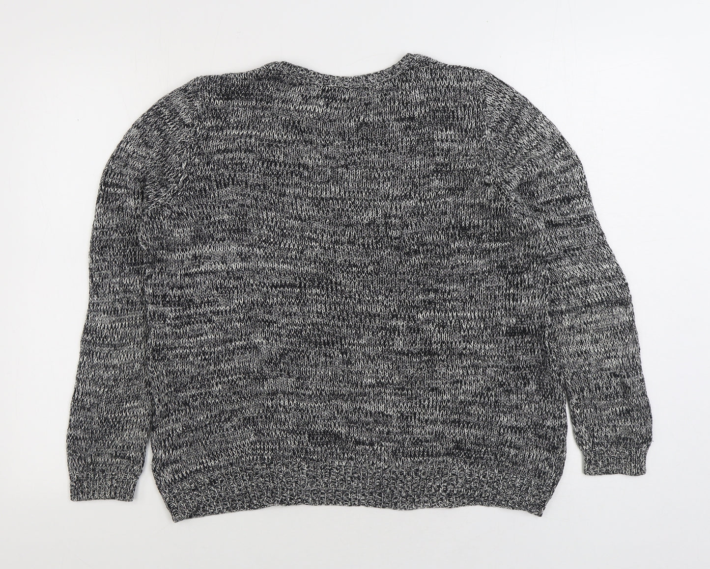 Marks and Spencer Womens Grey Round Neck Viscose Pullover Jumper Size 14 - Polar Bear