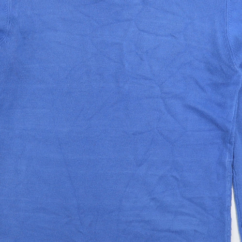 BHS Mens Blue V-Neck Acrylic Pullover Jumper Size S
