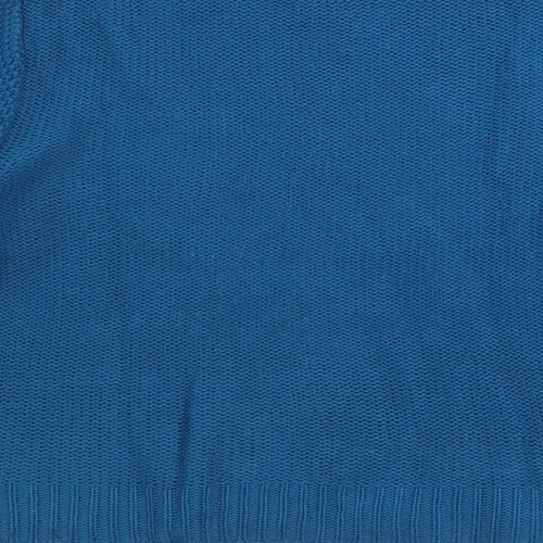 Oasis Womens Blue Round Neck Acrylic Pullover Jumper Size L