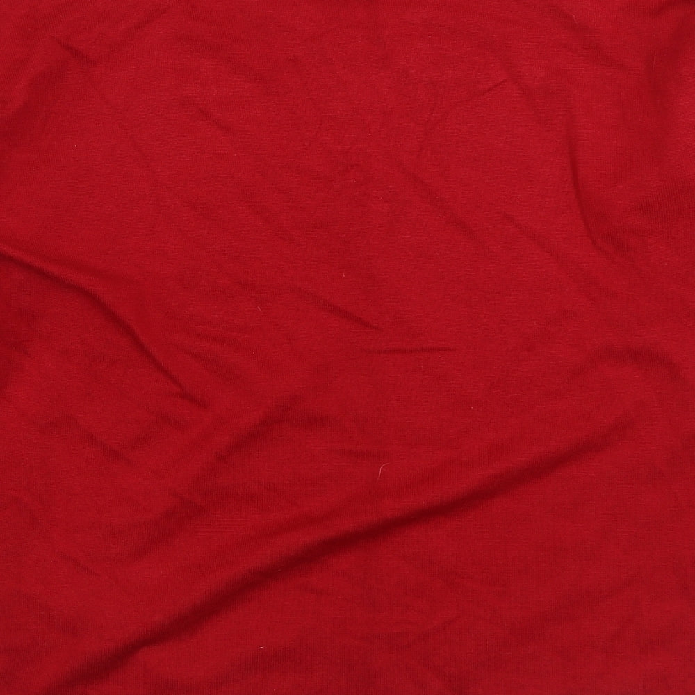 DKNY Mens Red Round Neck Acrylic Pullover Jumper Size S
