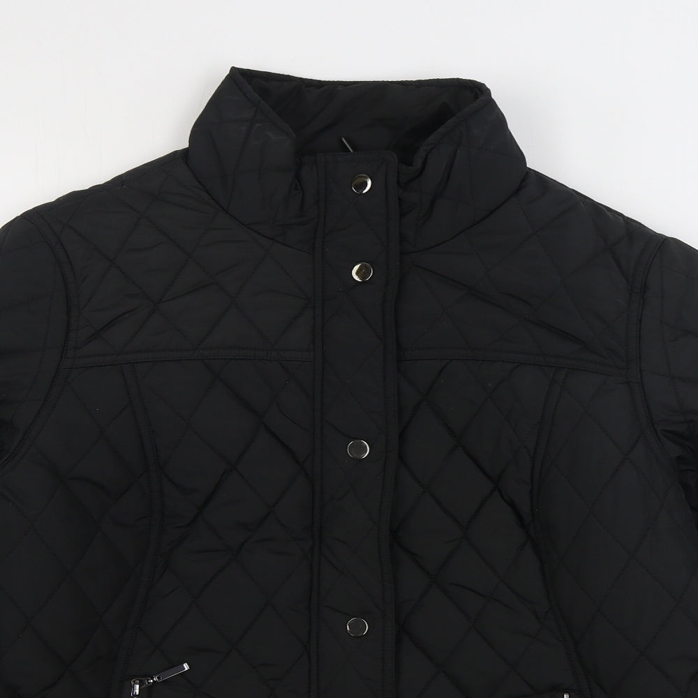 George Womens Black Quilted Jacket Size 18 Zip
