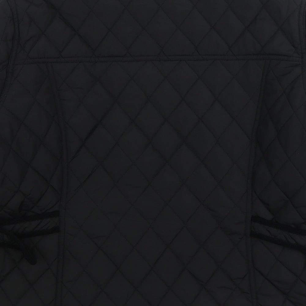George Womens Black Quilted Jacket Size 18 Zip