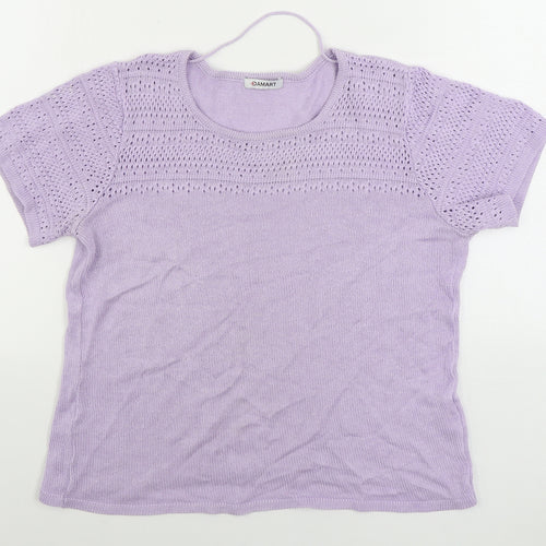 Damart Womens Purple Boat Neck Acrylic Pullover Jumper Size 10