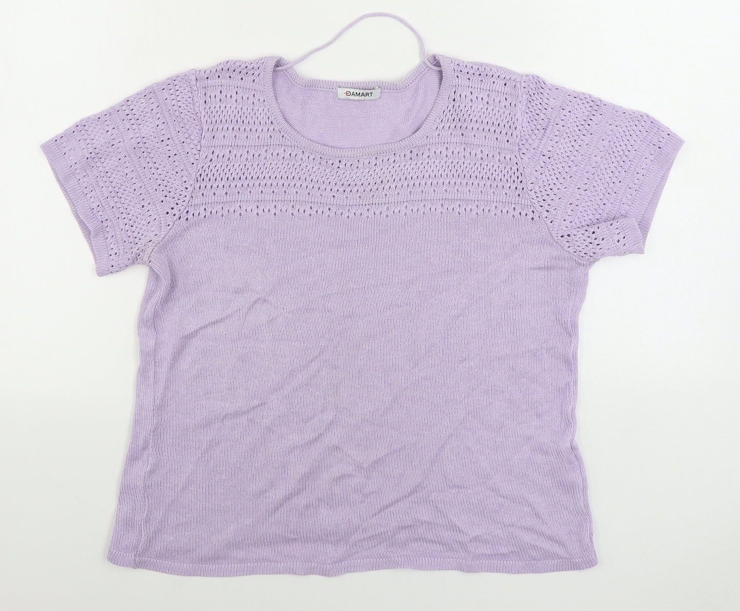 Damart Womens Purple Boat Neck Acrylic Pullover Jumper Size 10