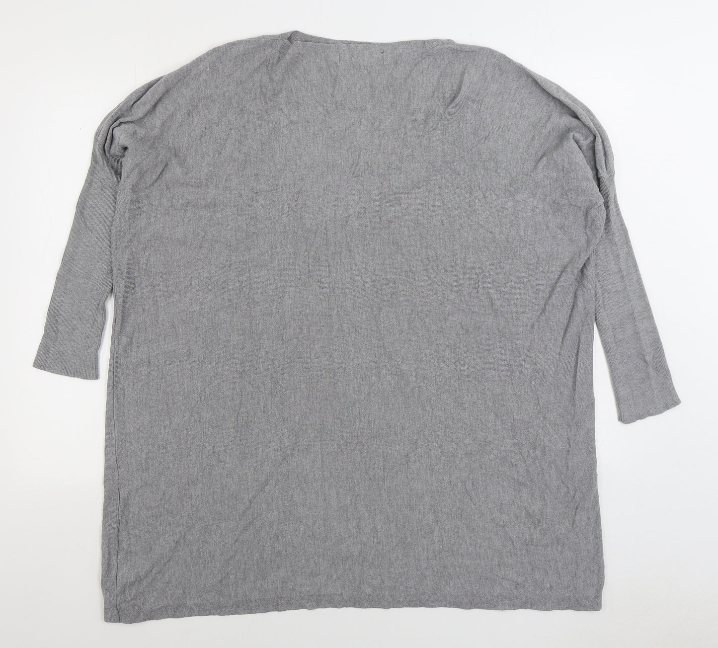 Paramour Womens Grey Square Neck Viscose Pullover Jumper Size M - Heart