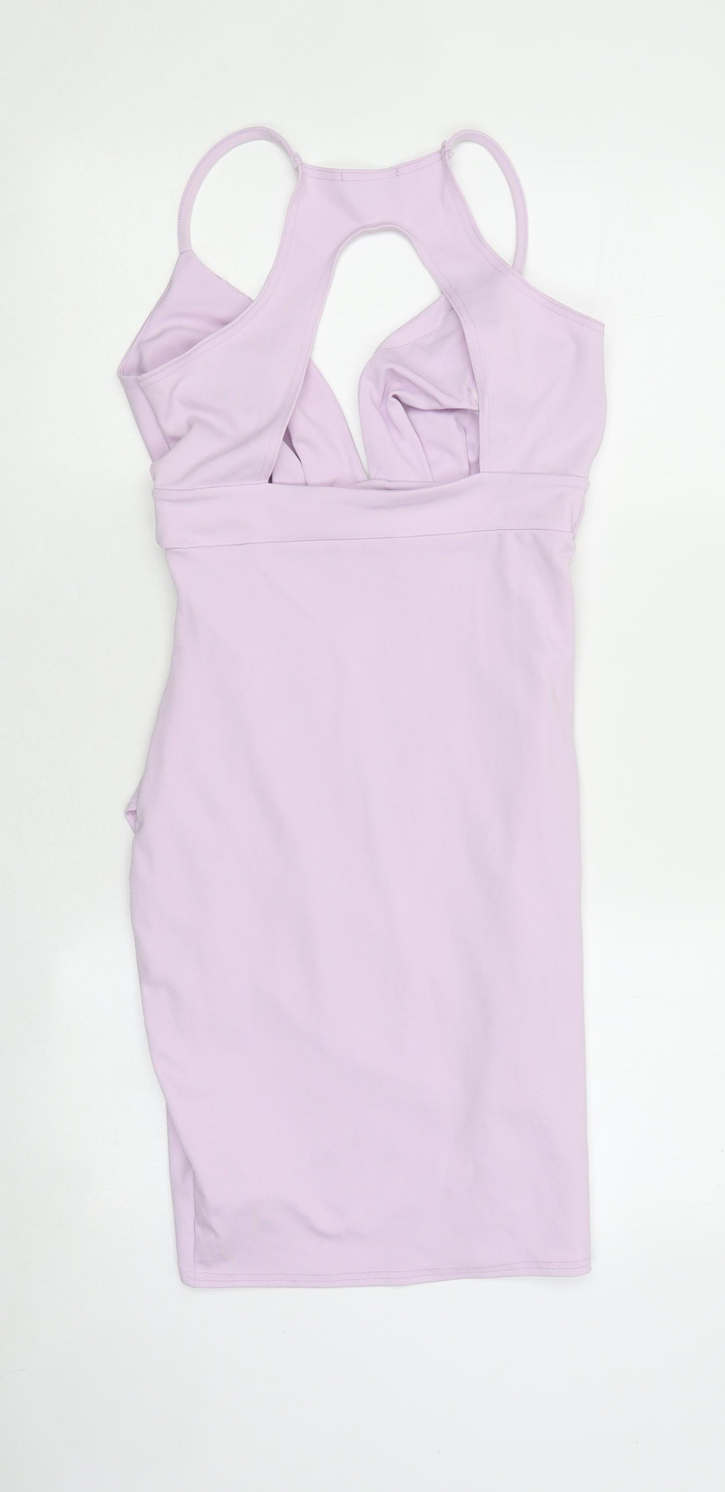 PRETTYLITTLETHING Womens Pink Polyester Bodycon Size 10 Sweetheart Pullover