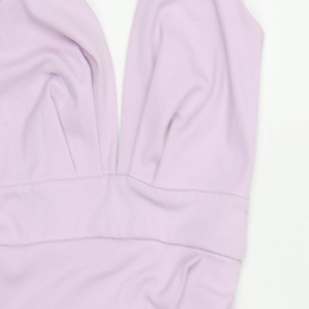 PRETTYLITTLETHING Womens Pink Polyester Bodycon Size 10 Sweetheart Pullover