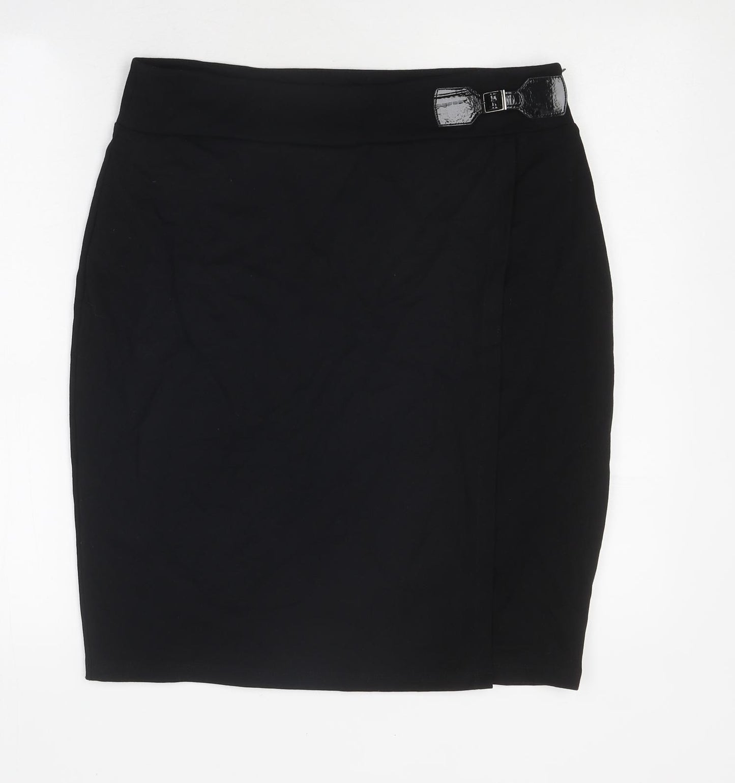 Precis Womens Black Polyester A-Line Skirt Size 14 Zip