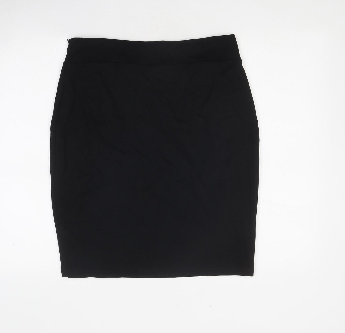 Precis Womens Black Polyester A-Line Skirt Size 14 Zip