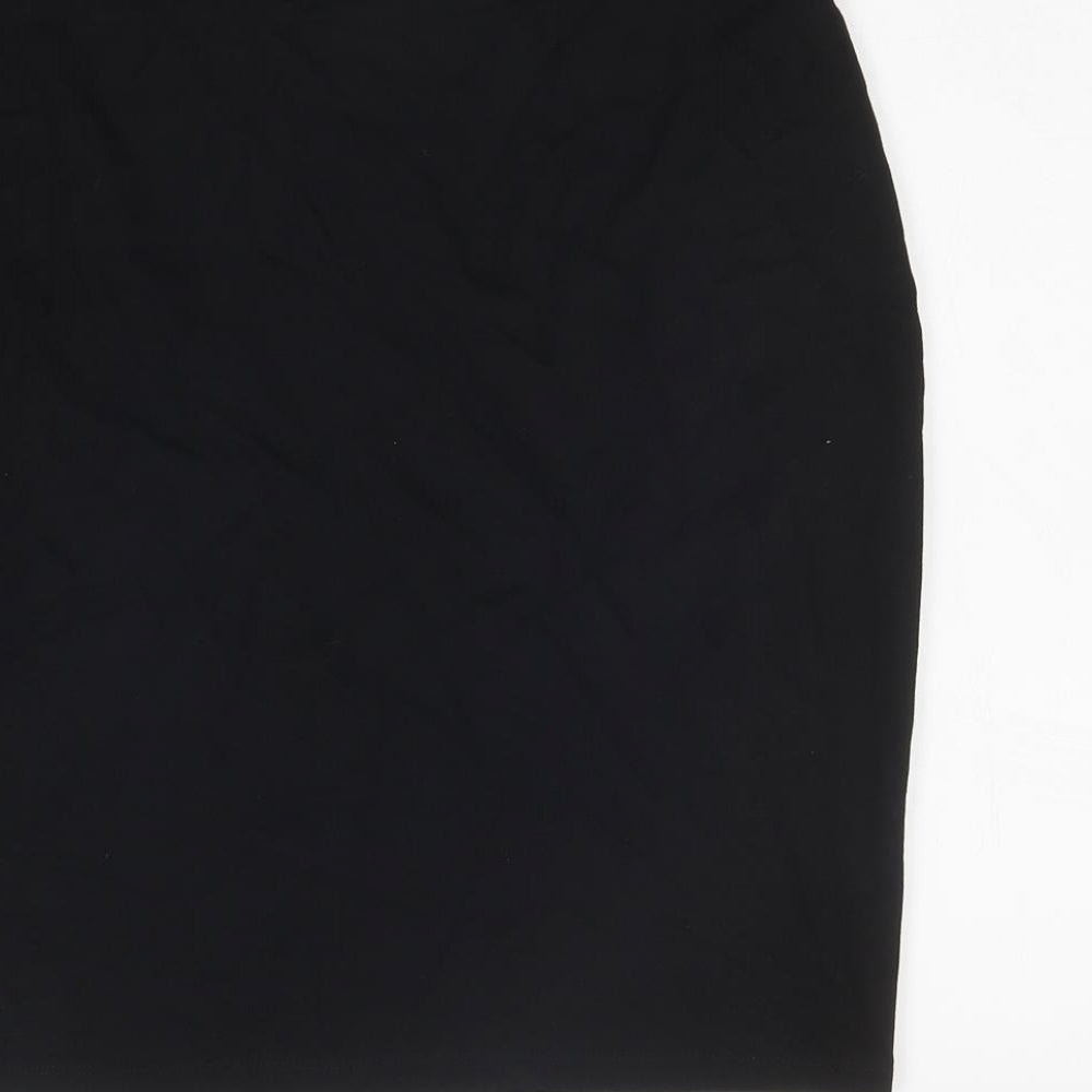 Precis Womens Black Polyester A-Line Skirt Size 14 Zip