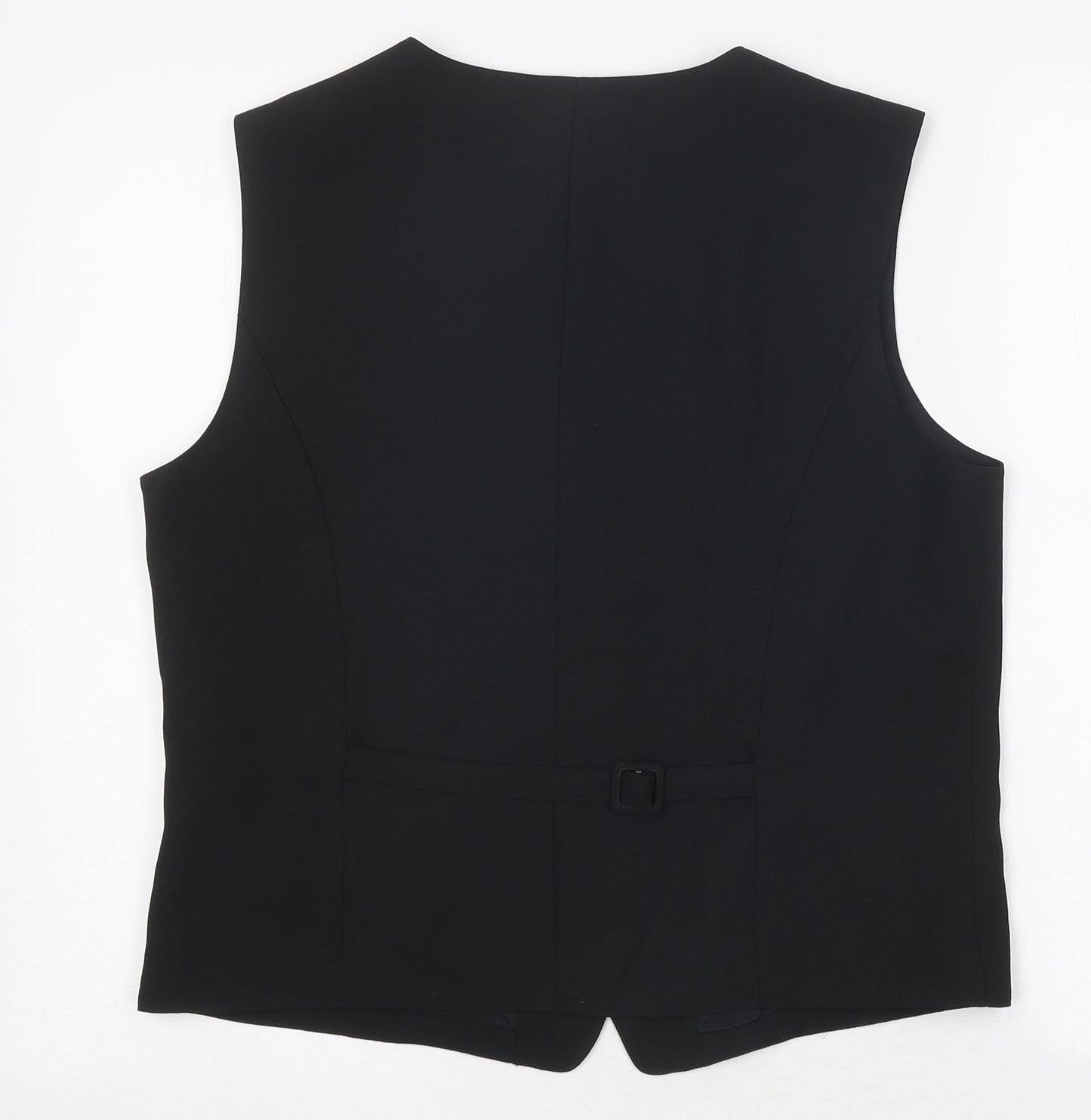 Mode Womens Black Polyester Jacket Suit Waistcoat Size 16 - Embroidered