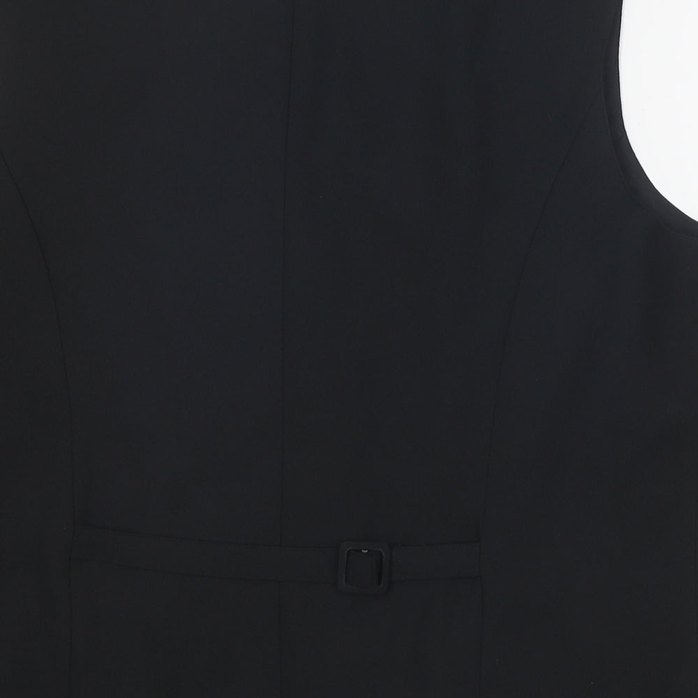 Mode Womens Black Polyester Jacket Suit Waistcoat Size 16 - Embroidered