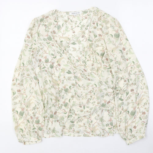Rose+OIive Womens Multicoloured Floral Polyester Wrap Blouse Size S V-Neck
