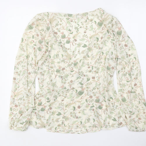 Rose+OIive Womens Multicoloured Floral Polyester Wrap Blouse Size S V-Neck