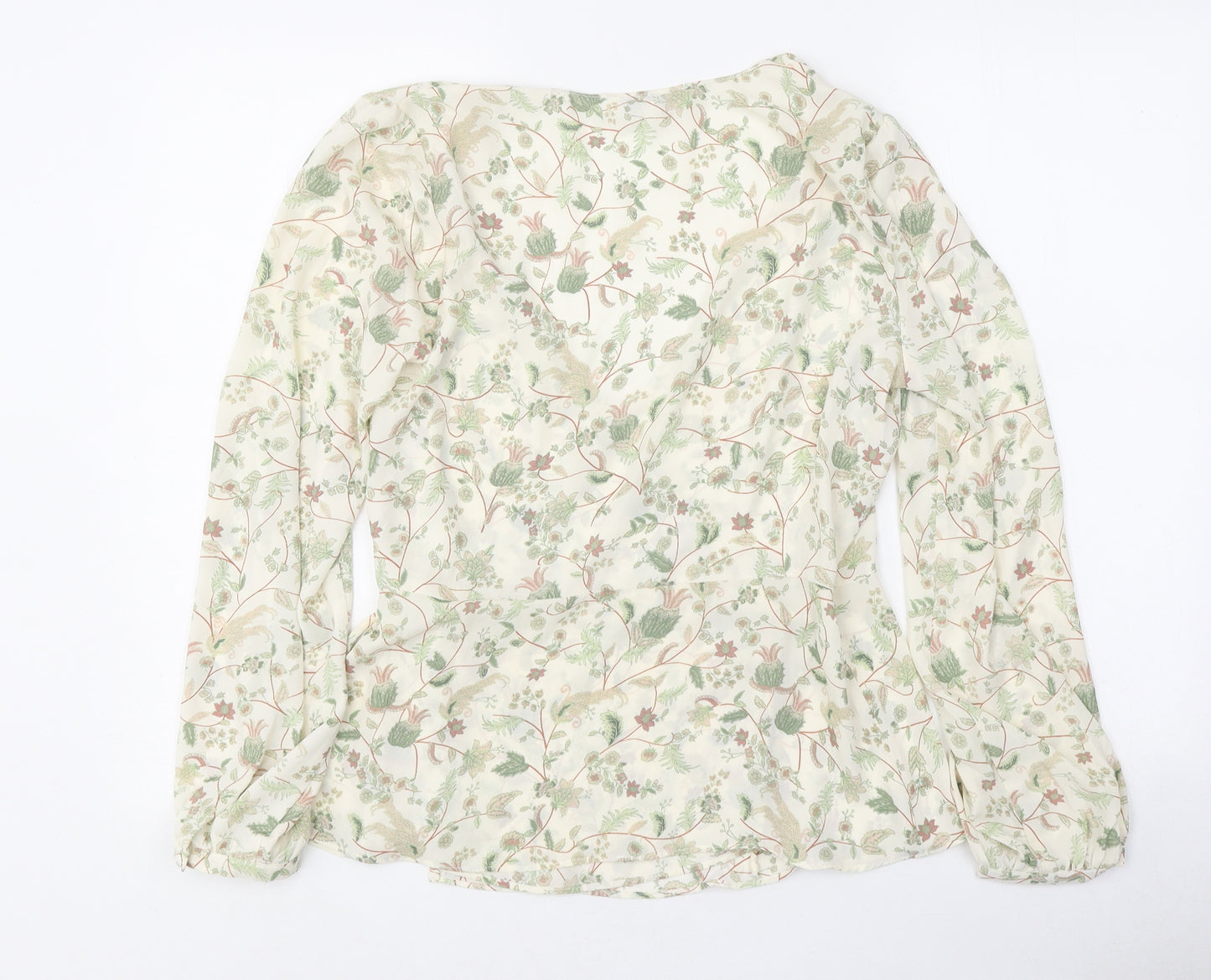 Rose+OIive Womens Multicoloured Floral Polyester Wrap Blouse Size S V-Neck