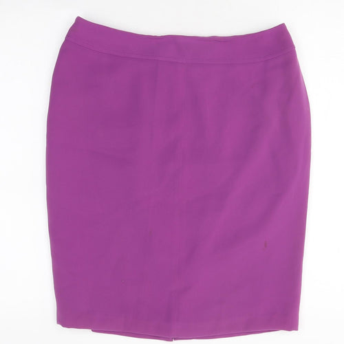 Julian Taylor Womens Purple Polyester A-Line Skirt Size 14 Zip