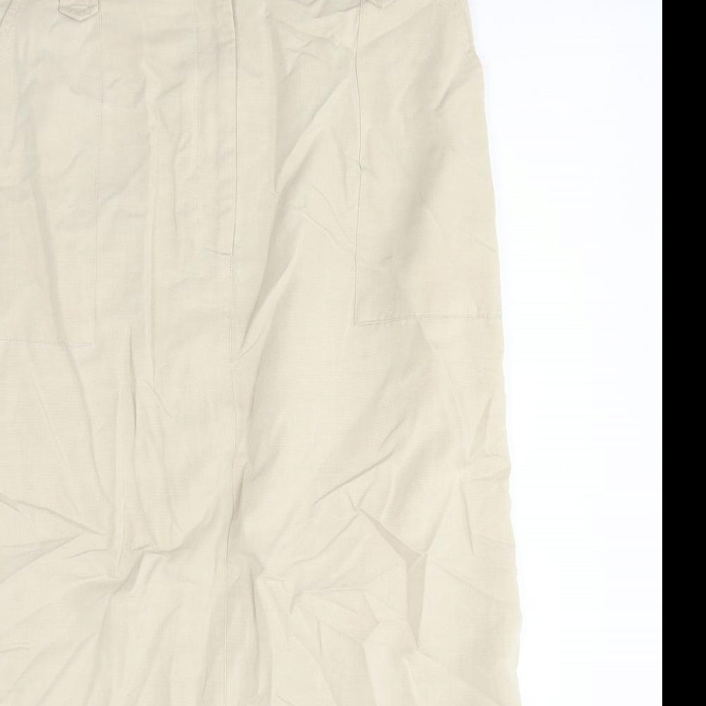 George Womens Beige Polyester Maxi Skirt Size 14 Zip