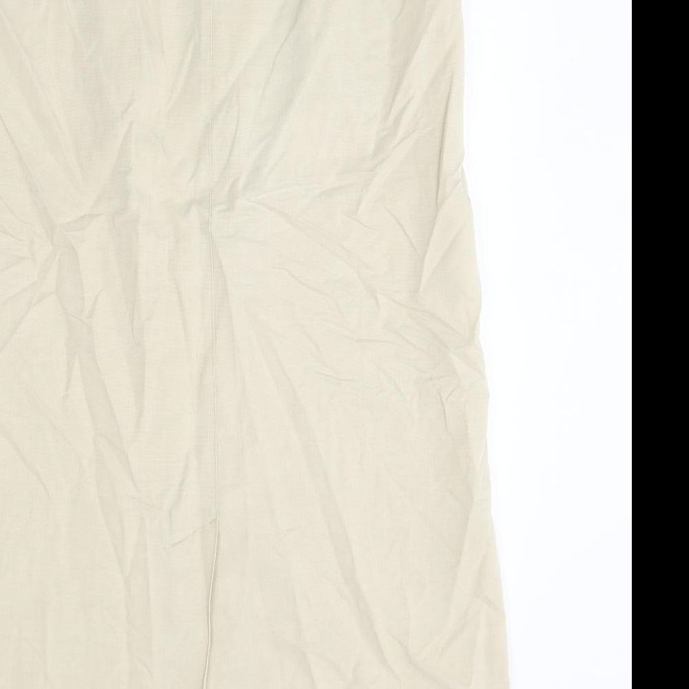 George Womens Beige Polyester Maxi Skirt Size 14 Zip