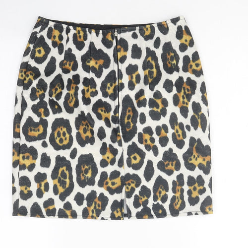 Hardy Puglia Womens Multicoloured Animal Print Polyester A-Line Skirt Size 6 Zip