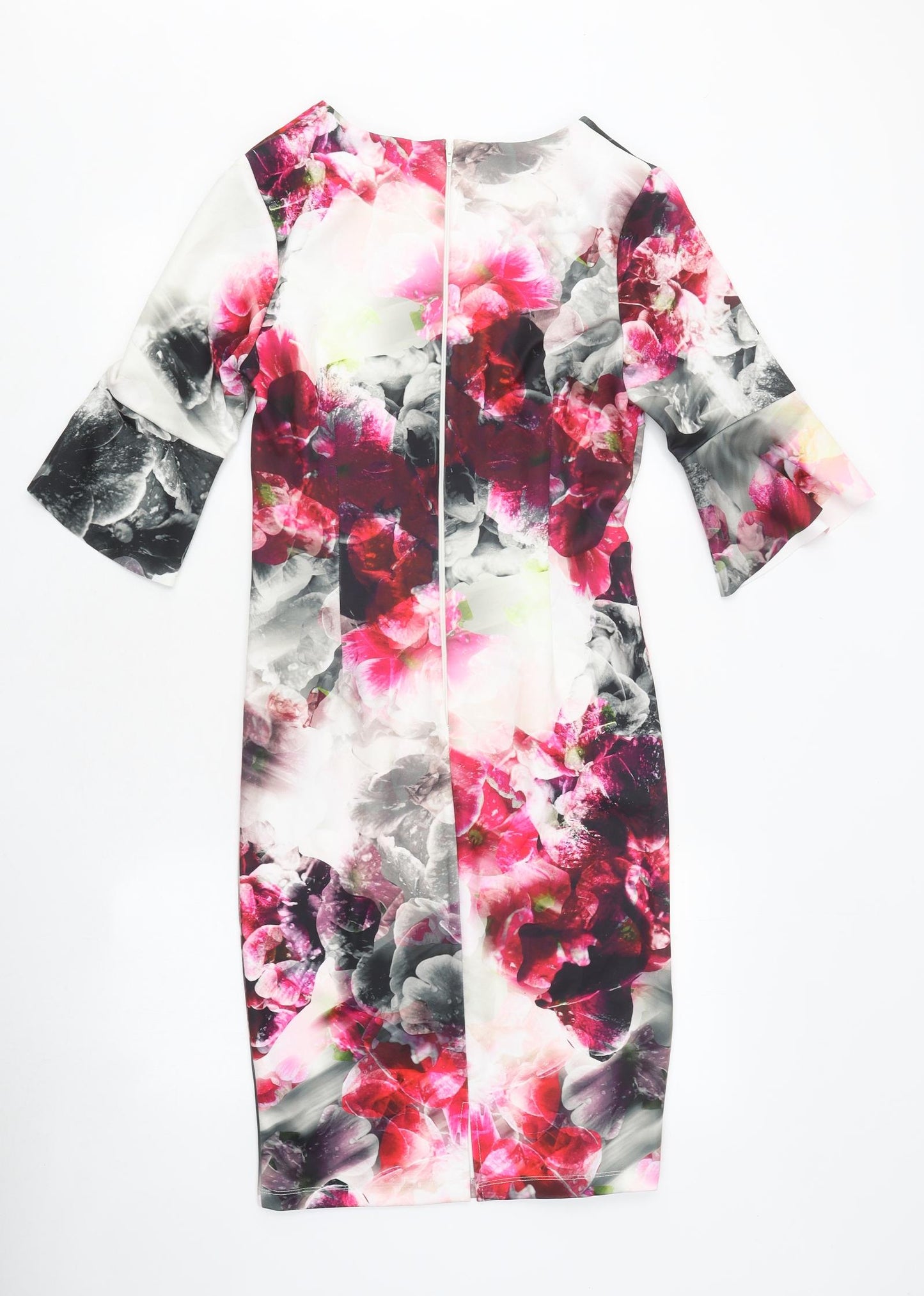 Very Womens Multicoloured Geometric Polyester A-Line Size 10 V-Neck Zip