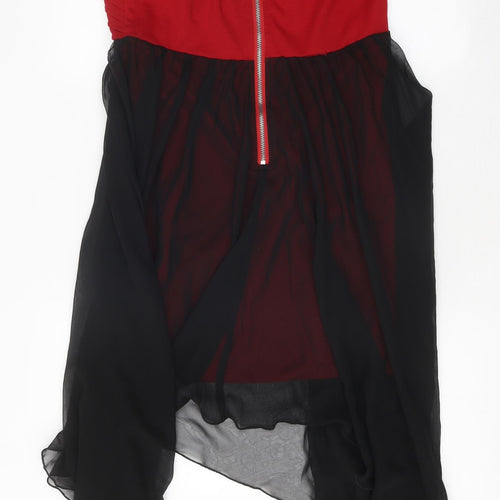 Izabel Womens Red Polyester Bodycon Size 10 Sweetheart Zip
