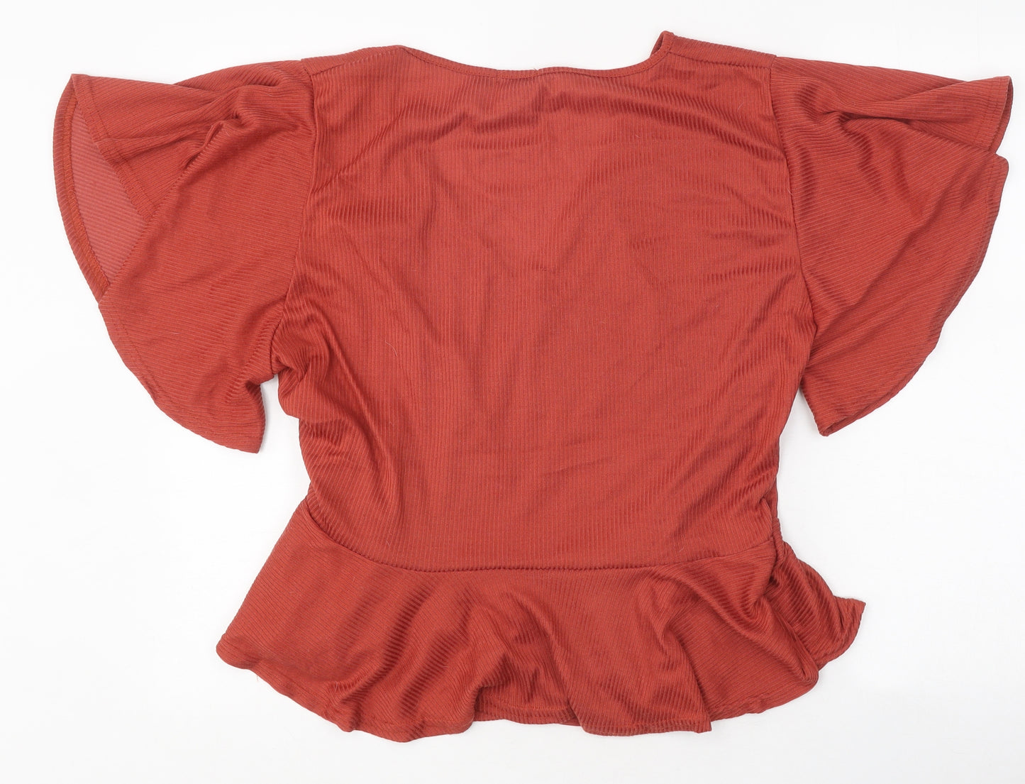 Boohoo Womens Orange Polyester Wrap Polo Size 26 V-Neck